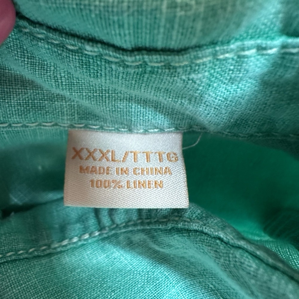 Tommy Bahama Relax Aqua 100% Linen Button Up‎ Long Sleeve Shirt Men's 3XL XXXL - Picture 7 of 10